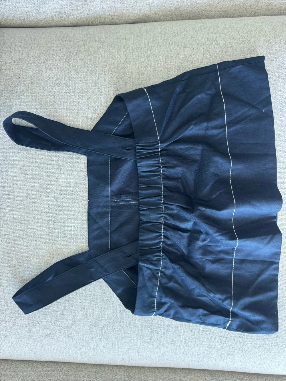 Matching Set - Navy shorts & tank top set with white stitching - BR